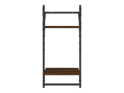 Juego de estantes de pared de 4 piezas con barras, roble marrón