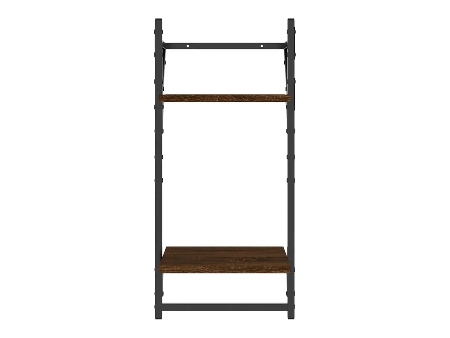 Juego de estantes de pared de 4 piezas con barras, roble marrón