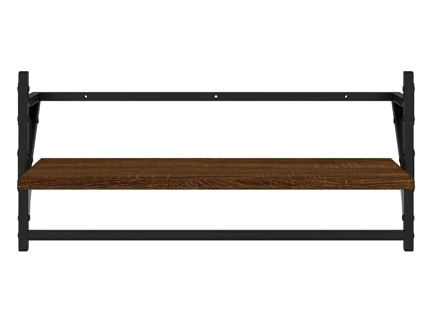 Juego de estantes de pared de 4 piezas con barras, roble marrón