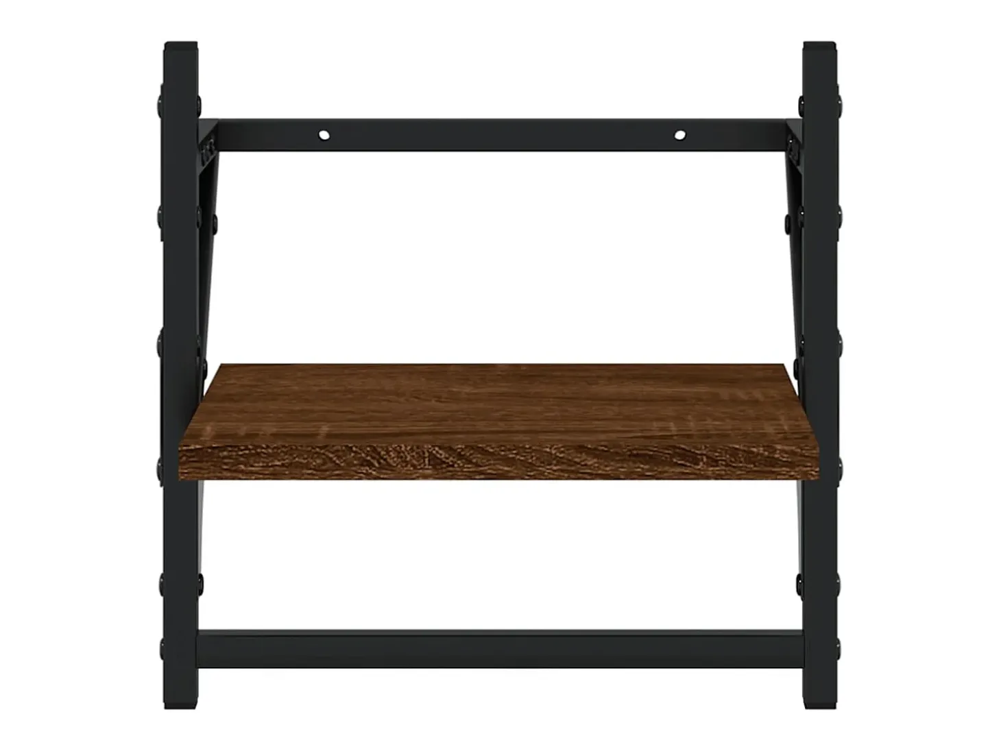 Juego de estantes de pared de 4 piezas con barras, roble marrón