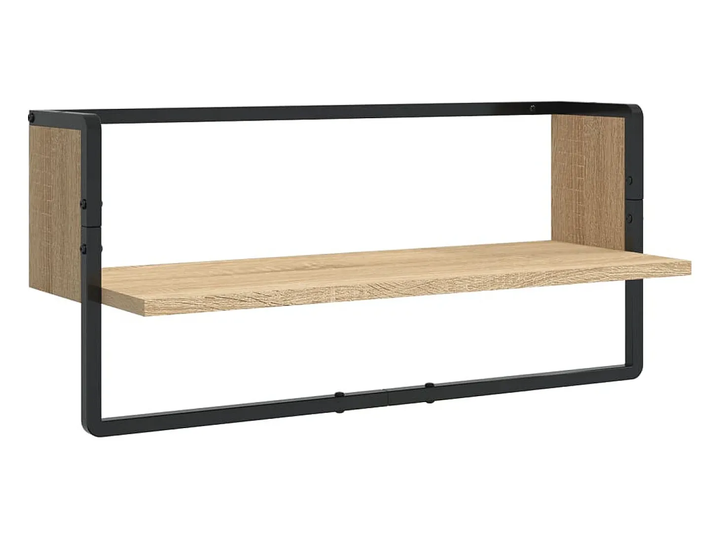Juego de estantes de pared de 4 piezas con barras, roble Sonoma