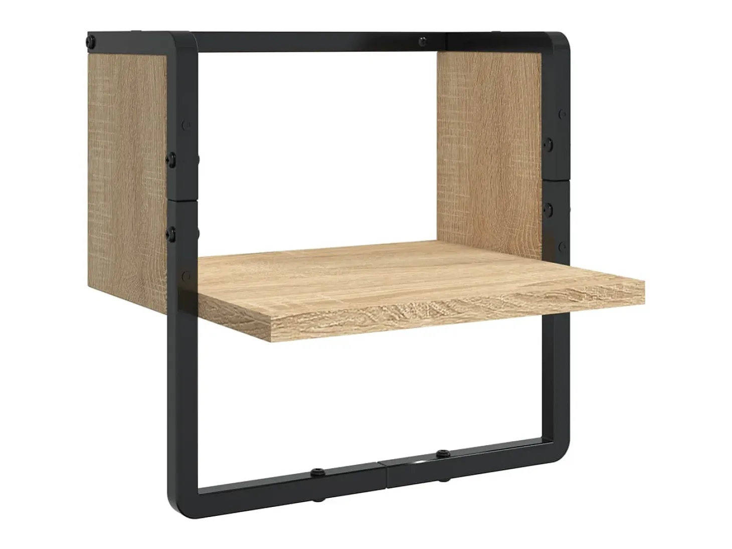Juego de estantes de pared de 4 piezas con barras, roble Sonoma