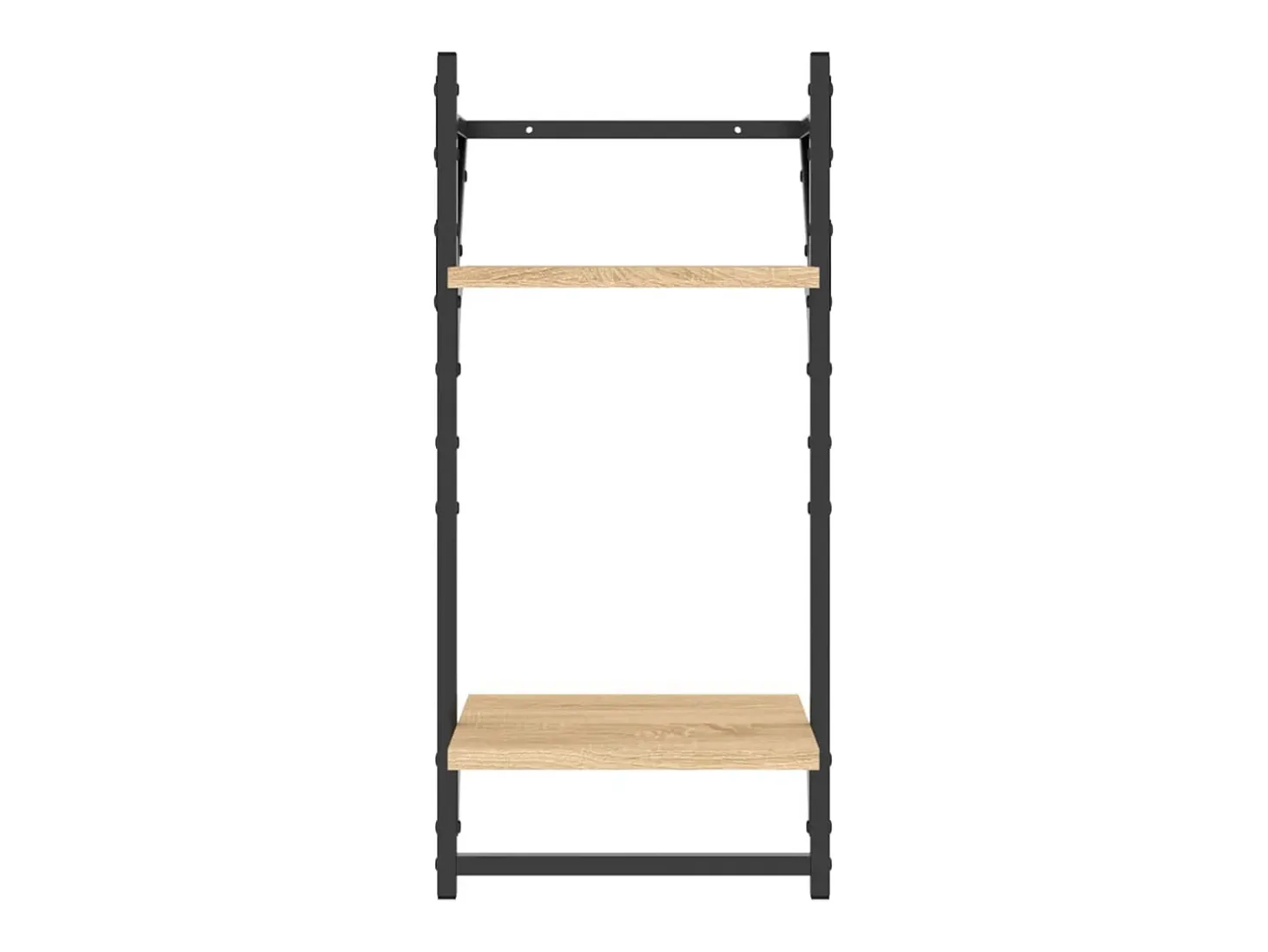 Juego de estantes de pared de 6 piezas con barras, roble Sonoma
