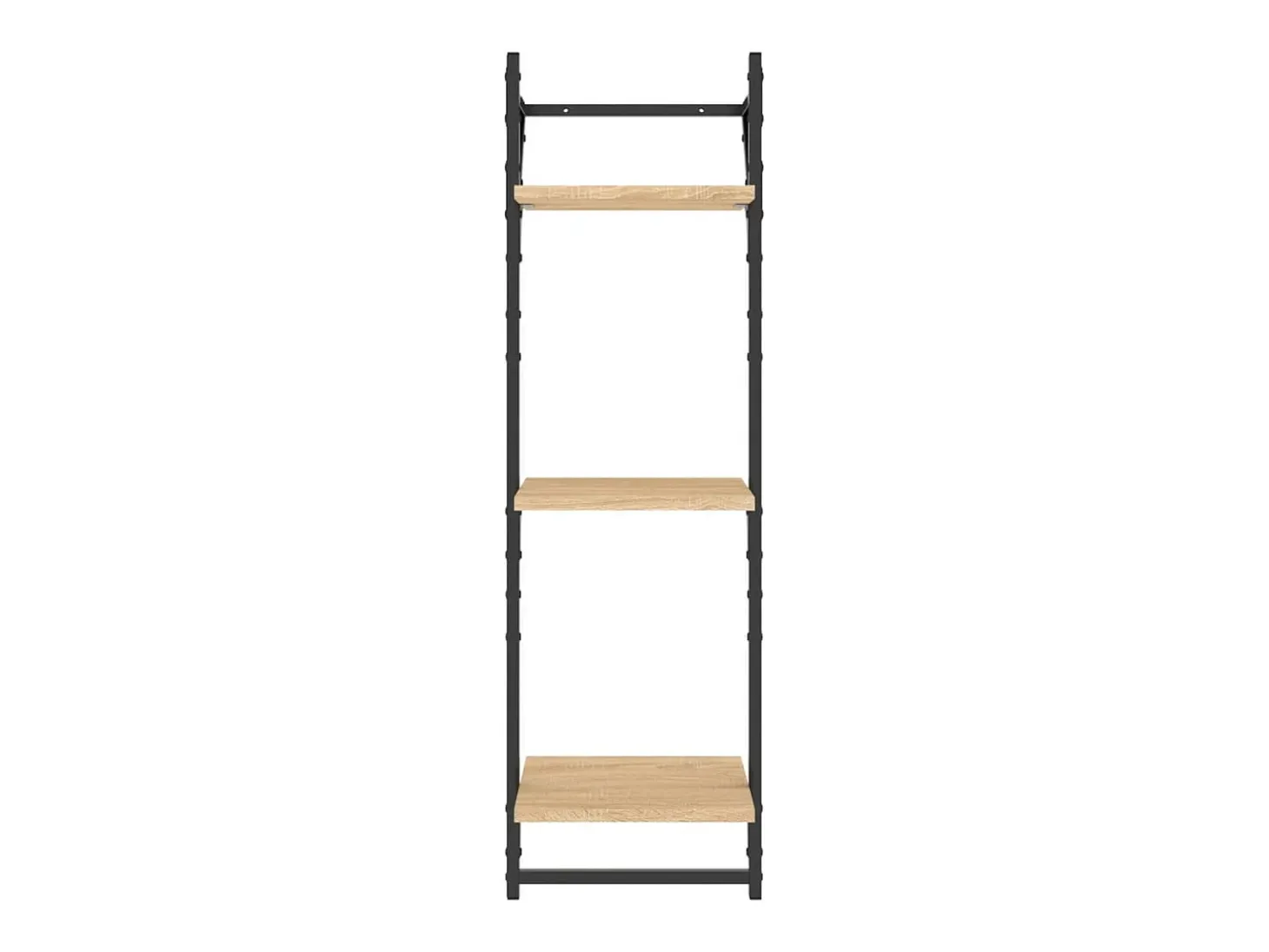 Juego de estantes de pared de 6 piezas con barras, roble Sonoma