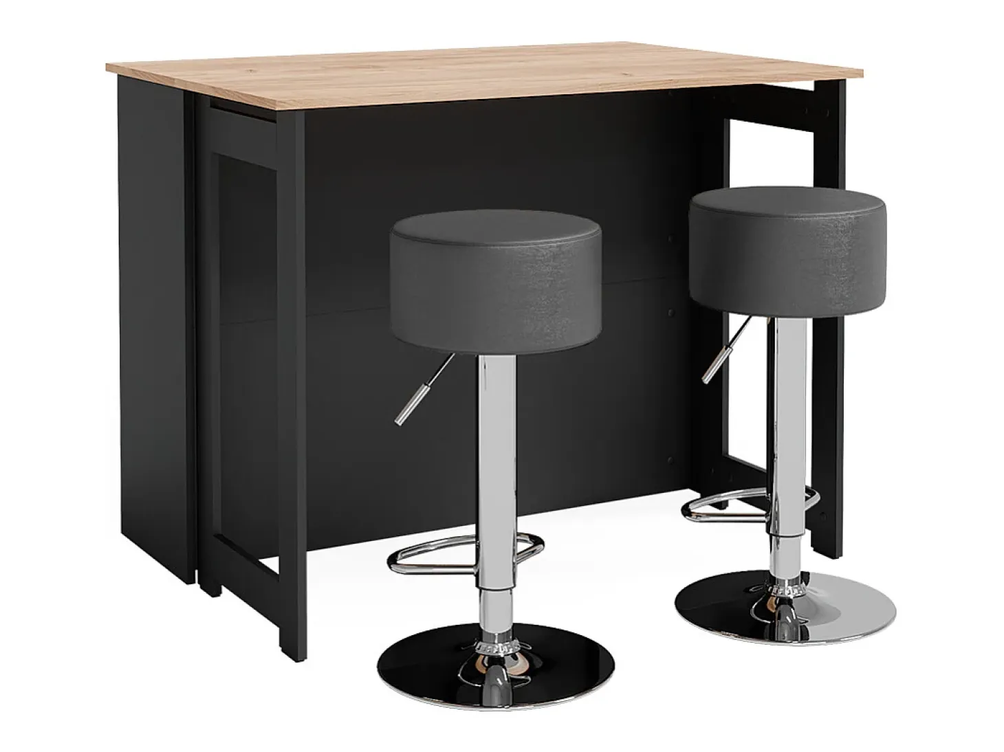 Juego de mesa de bar oro power roble/antracita 116x37x90.5 dominic