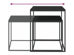 Juego de mesas de centro 2 piezas madera contrachapada y metal
