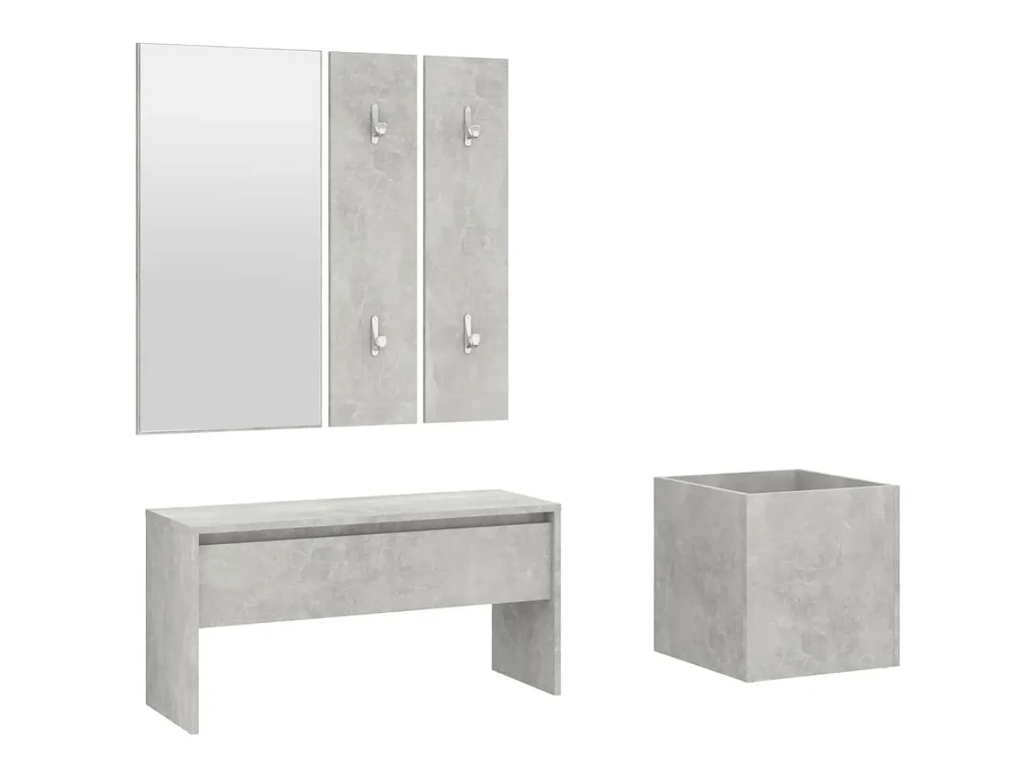 Juego de muebles recibidor madera contrachapada hormigón gris ES286525