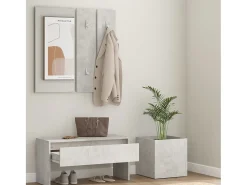 Juego de muebles recibidor madera contrachapada hormigón gris ES286525