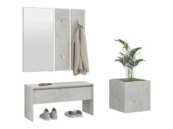 Juego de muebles recibidor madera contrachapada hormigón gris ES286525