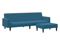 Juego de sofás 2 piezas terciopelo azul