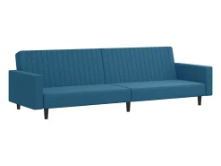 Juego de sofás 2 piezas terciopelo azul