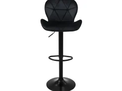 Juego 2x taburetes de bar negro sillas con respaldo asientos ajustables 63-83 cm
