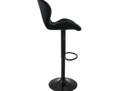 Juego 2x taburetes de bar negro sillas con respaldo asientos ajustables 63-83 cm