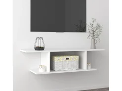 Kiandra Mueble de pared para TV blanco 103x30x26,5 cm