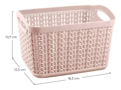 Kit 3 Cestas Rectangulares 1,5 Litros Rosa 7house