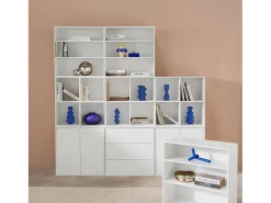 Kit estantería o biblioteca modular con 9 secciones blanco