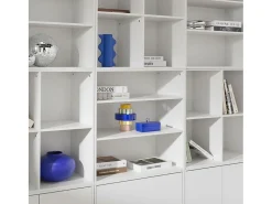 Kit estantería o biblioteca modular con 9 secciones blanco
