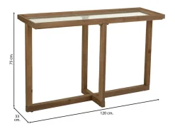 Kit Recibidor De Madera Y Cristal Marron