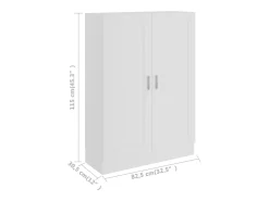 Krimpen aan den IJssel Armario de libros madera contrachapada blanco 82,5x30,5x115 cm