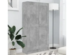 Krimpen aan den IJssel Armario de libros contrachapada gris hormigón 82,5x30,5x150cm