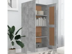 Krimpen aan den IJssel Armario de libros contrachapada gris hormigón 82,5x30,5x150cm