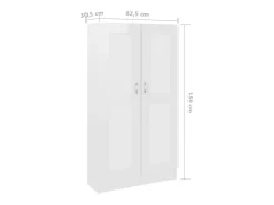 Krimpen aan den IJssel Estantería madera contrachapada blanco brillo 82,5x30,5x150 cm