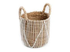 La Cesta De Macramé Con Costura Recta - M