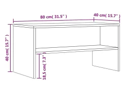 Lackland AFB Mueble de TV madera de ingeniería roble ahumado 80x40x40 cm