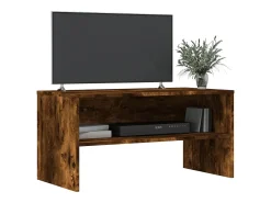 Lackland AFB Mueble de TV madera de ingeniería roble ahumado 80x40x40 cm