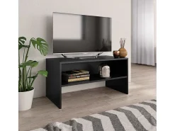Lackland AFB Mueble para TV madera contrachapada negro 80x40x40 cm