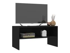Lackland AFB Mueble para TV madera contrachapada negro 80x40x40 cm