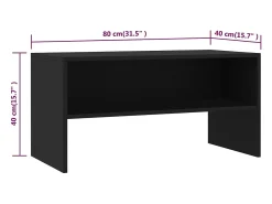 Lackland AFB Mueble para TV madera contrachapada negro 80x40x40 cm
