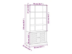 Larindor Librería VIGO madera maciza de pino 85x35x170 cm