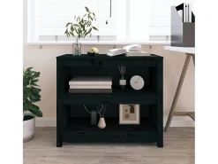 Laurens Estantería madera maciza de pino negra 80x35x68 cm