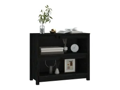 Laurens Estantería madera maciza de pino negra 80x35x68 cm