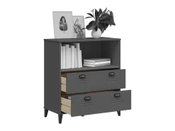 Lene Librería VIKEN madera de ingeniería gris antracita 80x40x90 cm