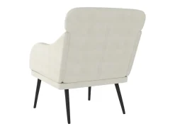 Leon Scott Sillón de terciopelo color crema 63x76x80 cm