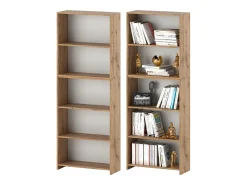 Librería - Estantería multifunción Roble Wotan 5 niveles 70X30x189cm - Para libros, juguetes y accesorios de oficina