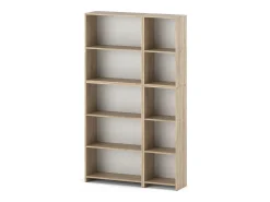 Librería - Estantería multifunción roble Sonoma 5 niveles 10 estantes 110X30x189cm - Para libros, juguetes y accesorios de oficina