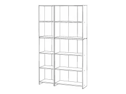 Librería - Estantería multifunción roble Sonoma 5 niveles 10 estantes 110X30x189cm - Para libros, juguetes y accesorios de oficina