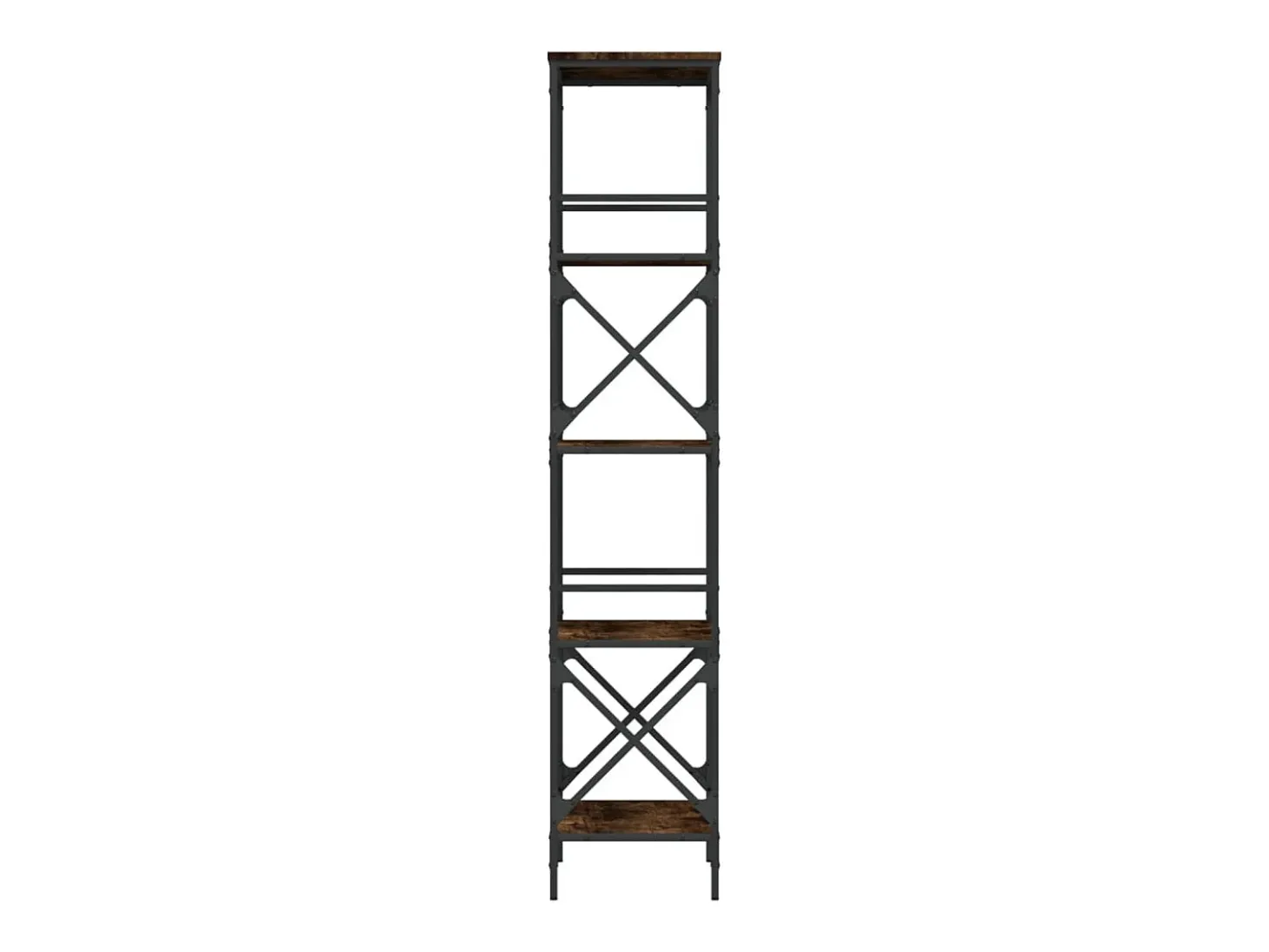Librería 5 estantes madera ingeniería roble ahumado 59x35x171cm