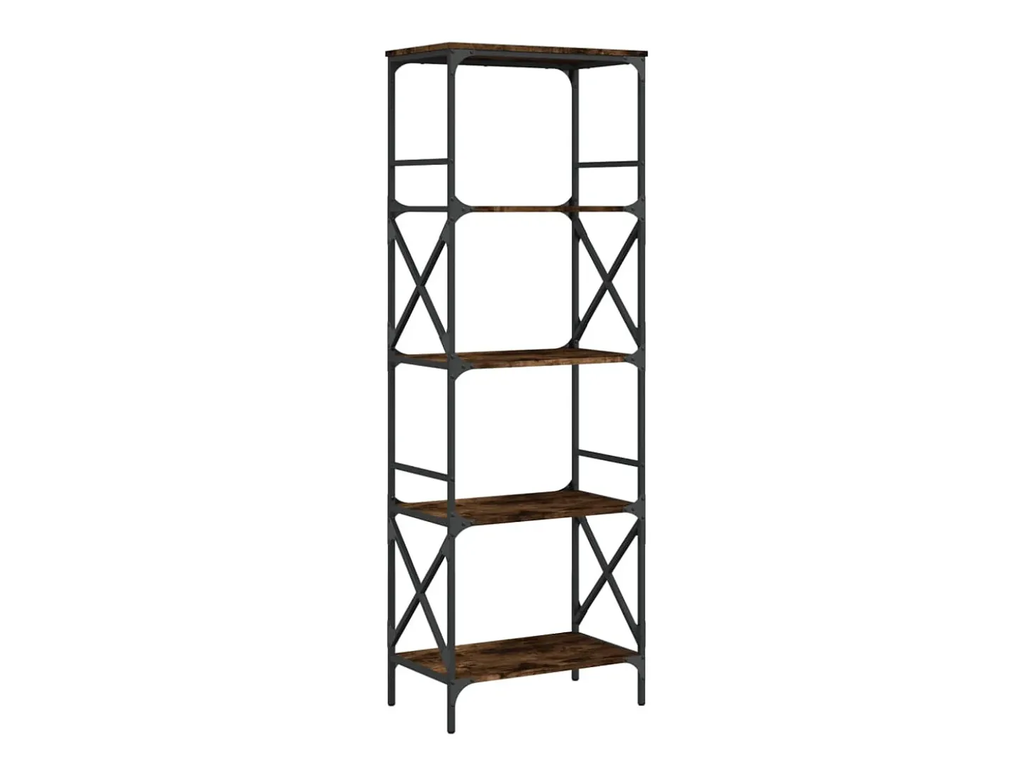 Librería 5 estantes madera ingeniería roble ahumado 59x35x171cm