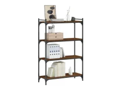Librería 4 estantes madera ingeniería roble marrón 80x30x120 cm