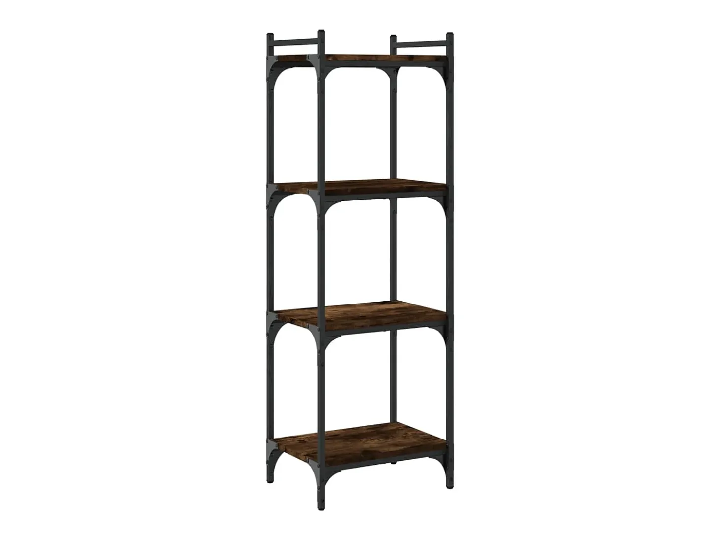 Librería 4 estantes madera ingeniería roble ahumado 40x30x120cm