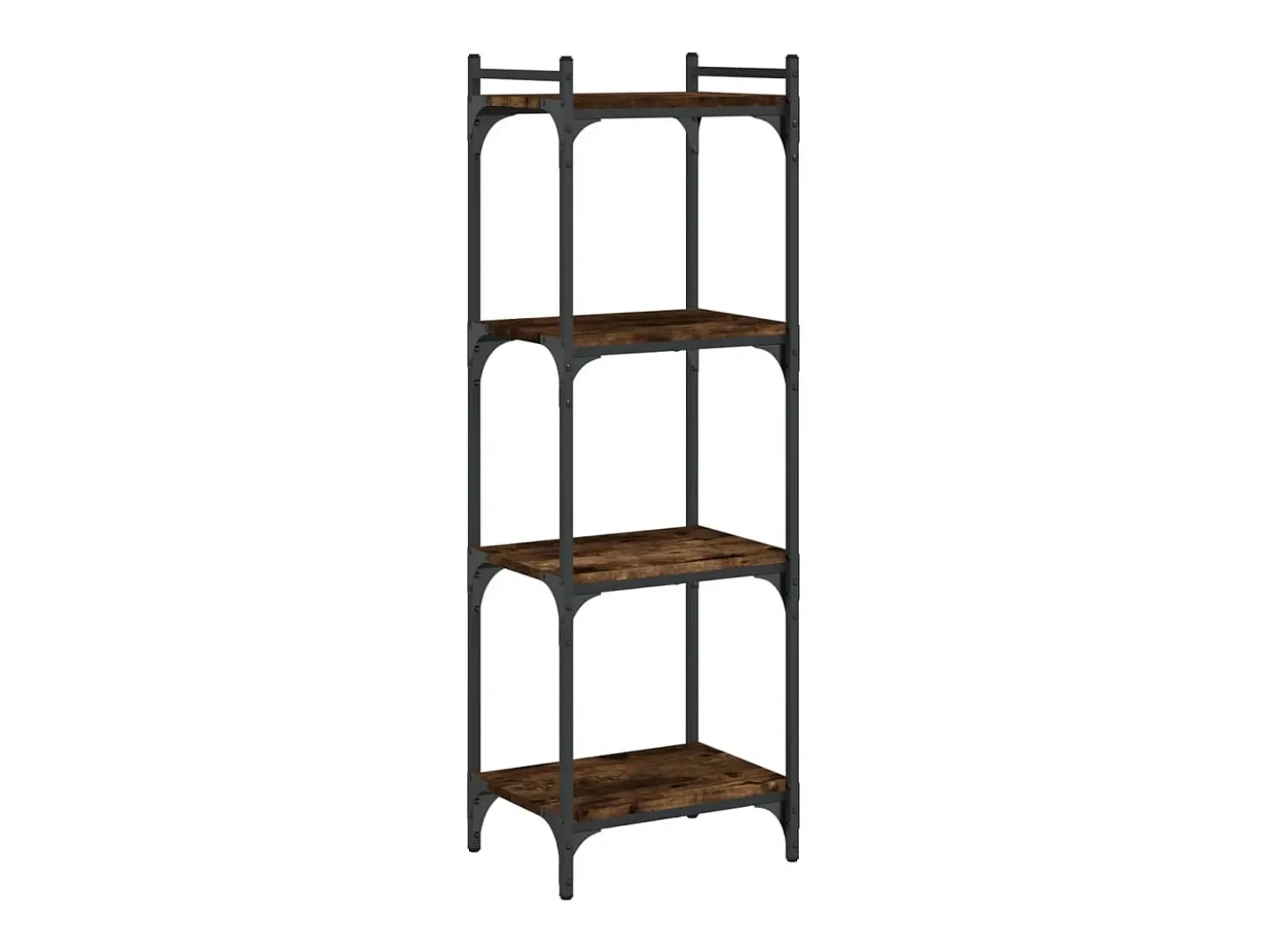 Librería 4 estantes madera ingeniería roble ahumado 40x30x120cm