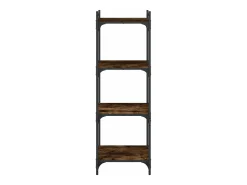 Librería 4 estantes madera ingeniería roble ahumado 40x30x120cm
