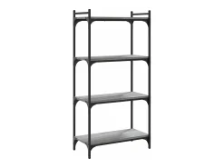 Librería 4 estantes madera ingeniería gris Sonoma 60x30x120 cm