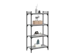 Librería 4 estantes madera ingeniería gris Sonoma 60x30x120 cm