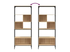 Librería 5 estantes madera de ingeniería roble 76x33x188,5 cm