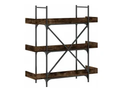 Librería 3 estantes madera ingeniería roble humo 100x33x108,5cm